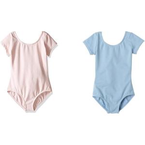 imageCapezio Big Girls Classic Short Sleeve LeotardPinkLight Blue