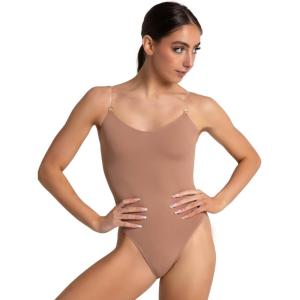 imageCapezio womens Camisole Leotard With Clear Transition StrapsSuntan