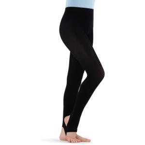 imageCapezio Girls Ultra Soft Self Knit Waistband Stirrup Tight  GirlsBlack