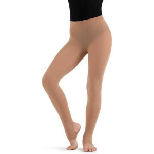 imageCapezio Girls Ultra Soft Self Knit Waistband Stirrup Tight  GirlsLight Tan