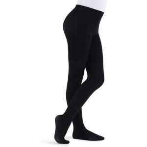 image:imageCapezio Little Girls Ultra Soft Self Knit Waistband Footed TightBlack