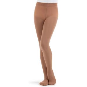 image:imageCapezio Little Girls Ultra Soft Self Knit Waistband Footed TightSuntan